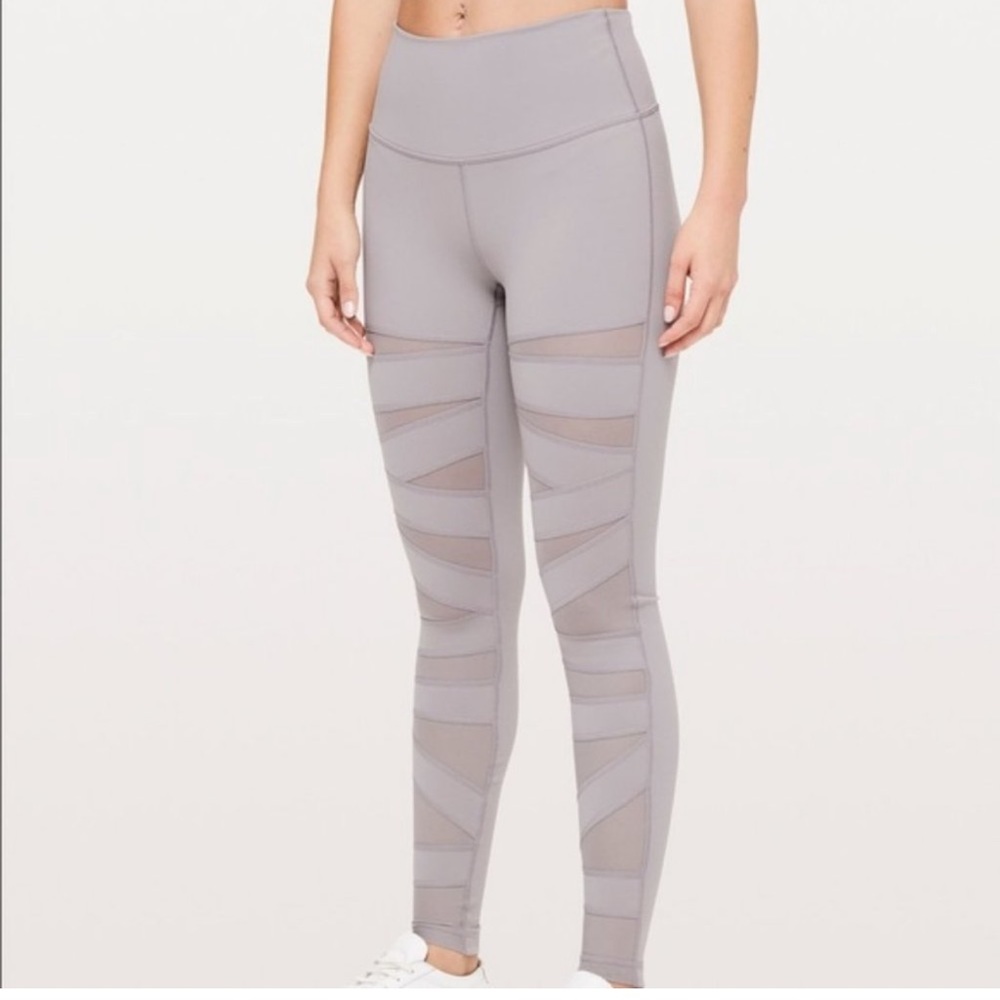 Lululemon High Rise Tech Mesh Leggings 6 Gray